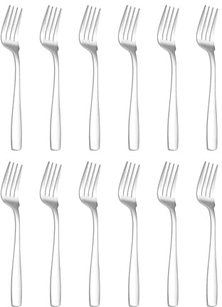 Otto Koning Hannover Tafelgabeln 12-teiliges Set aus Edelstahl, hochglanzpoliert. Ideal für den täglichen Gebrauch. Schlichtes Design.