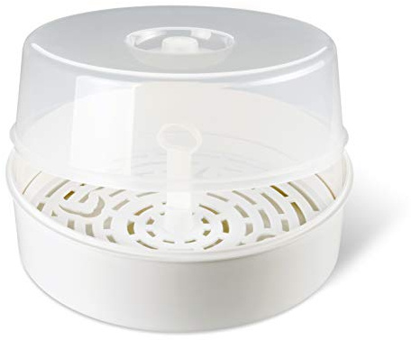 reer Vapostar Vaporisator | Mikrowellen Sterilisator für Babyflaschen, Dampfsterilisator für bis zu 4 Flaschen und Zubehör, sterilisieren in ca. 7 Minuten, ganz ohne Chemikalien