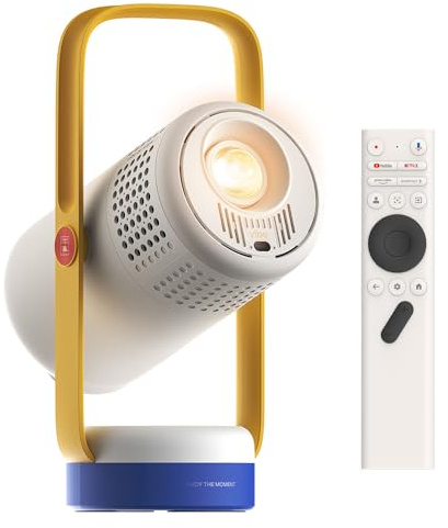 XGIMI Vibe One mit Akku 1080p Mini Beamer, Tragbar für Outdoor, Google TV | Sound by JBL, 160° integrierter Ständer, bis zu 1,2 Std. Videowiedergabe, Ambient-Licht, 4K Unterstützt, Handy, Sodablau