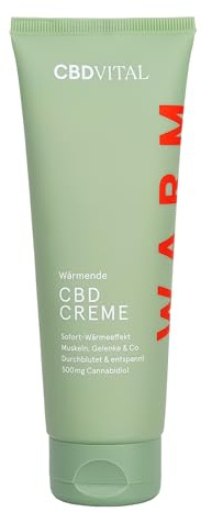 CBD Wärmende Salbe mit Soforteffekt | Hochdosierte Hanfcreme | Extra stark | Cannabis-Aktiv-Gel mit 500mg Cannabidiol, Chili & Ingwer | 100% vegan | CBDVITAL