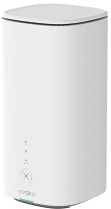 STRONG 5G Router CPE WiFi 6 AX3000 mit SIM-Karte – Bis zu 3.2 Gbps – 2.5GE WAN und LAN und 1GE LAN – RJ11 VoIP und VoNR – Mesh-Kompatibel – Qualcomm Chipsatz (5GROUTERAX3000), Weiß
