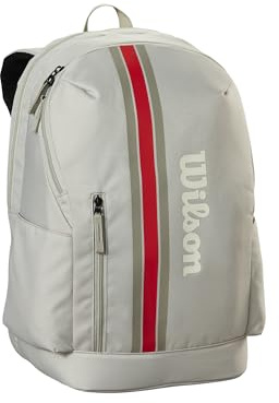 Wilson Team, Rucksack, atmungsaktives Design mit sicherem Reißverschluss, gepolsterter Tasche und anpassbaren Trägern, Farbe Hafermehl