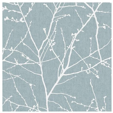 Superfresco Easy Zweig Mustertapete für Wohnzimmer Schlafzimmer Blau 33-270