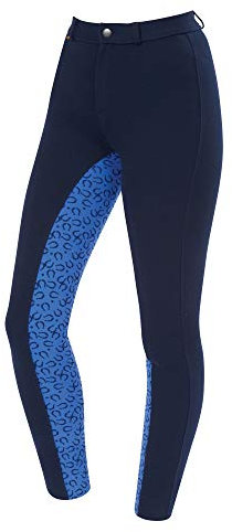 Saxon Kinder Reithose Warm Up (Bund 53,35 cm) (Marineblau/Blau/Hufeisen-Druck)