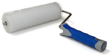 DEWEPRO Entlüftungsroller Stachelwalze ø75mm x 230mm Breite - Handstachelwalze mit 17mm Stachellänge - Entlüfterrolle, Entlüftungswalze - Igelwalze in Profi-Qualität