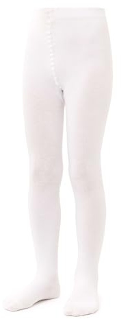 STEVEN Kinder Strumpfhose 240 DEN aus Baumwolle, atmungsaktiv, Kinderstrumpfhosen für Jungen und Mädchen Weiß/104cm-110cm