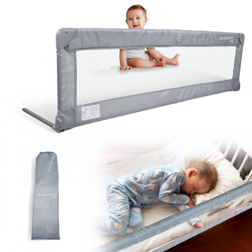 Mobiclinic® Kids, Rausfallschutz Bett, Dreamy, Reisebettgitter, Faltbar und tragbar, Leicht montierbar, Bettschutzgitter für Kinder von 18 Monaten bis 5 Jahren, 150 cm