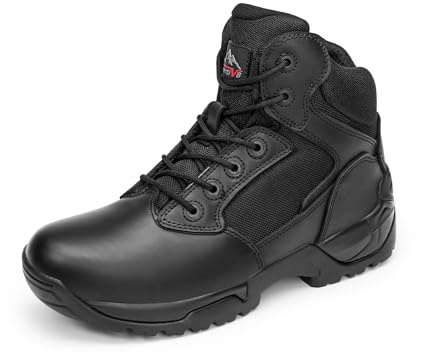 NORTIV 8 Herren Militär Einsatzstiefel Zipper Tactical Boot Security Stiefel Kampfstiefel Springerstiefel Schuhe SCHWARZ ALLOY Größe 47EU/13US