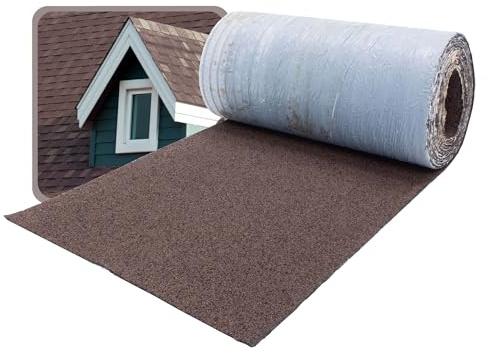 DAPRONA Firstabdeckung für Bitumen Dachschindeln, selbstklebend, Braun 5m x 32cm Rolle, Dachpappe Schindeln für Gartenhaus, Carport & Vogelhaus- zur Dachabdichtung am First