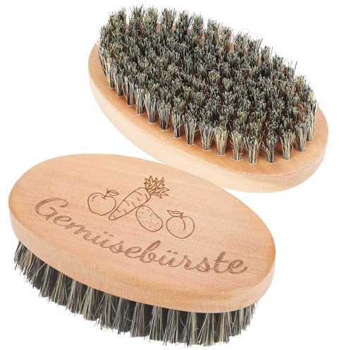 SEPGLITTER Gemüsebürste, 2 Stück 11 * 6cm Spülbürste Holz Gemüsebürste Holz für Kartoffeln Karotten Obst, Küchenbürste aus für Gemüse und Obst