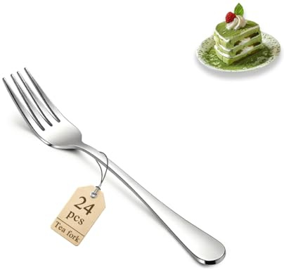 Kuchengabel Set mit 24 Stück, Edelstahl 14 cm Dessertgabeln für Cocktail, Dessert, Kuchen, Tee, Obst, Käse, Vorspeisen, kleine Gabeln für Party, Hotel, Restaurant, Cafés