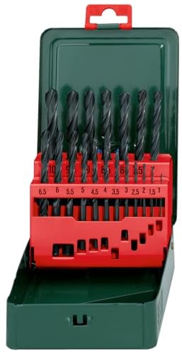 metabo HSS-R-Bohrerkassette-SP, 19-teilig Metallbohrer-Set, 1-10 mm | Rollgewalzte Spiralbohrer mit 118° Kegelmantelanschliff für Stahl und Stahlguss, in robuster Metallkassette, 627151000