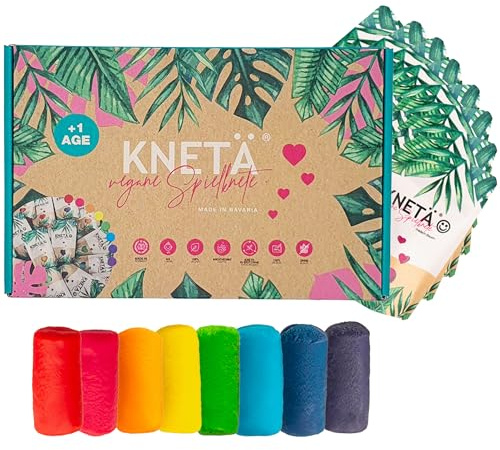 KNETÄ Vegane Spielknete (8X 50g Bag Sets) I Knete für Kinder ab 1 Jahr I Ungiftig I Knete Kleinkinder I Knet Set …
