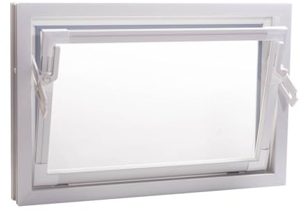 ACO 60cm Nebenraumfenster Kippfenster Einfachglas Fenster weiß Kellerfenster, Größe:60 x 40 cm