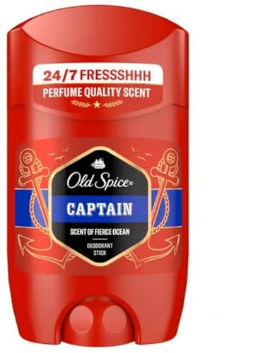 Old Spice Captain Deostick für Männer 50 ml, 24/7 Frischhh bei täglicher Anwendung, langanhaltender Duft in Parfumqualität, Schutz vor Gerüchen, Ohne Aluminiumsalze, unsichtbar auf Schwarz und Weiß