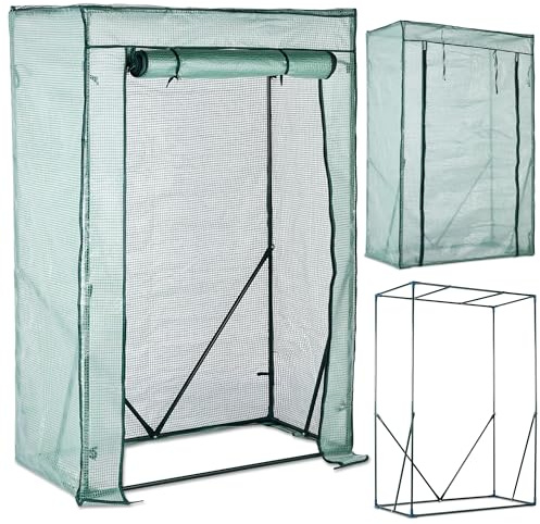TOM Foliengewächshaus 0,5 m² – Folientunnel 140 g/m², Grün | Stabile Stahlrohrkonstruktion mit 4 Erdankern – Gewächshaus für Tomaten, Pflanzen, Gemüse und geschützten Anbau