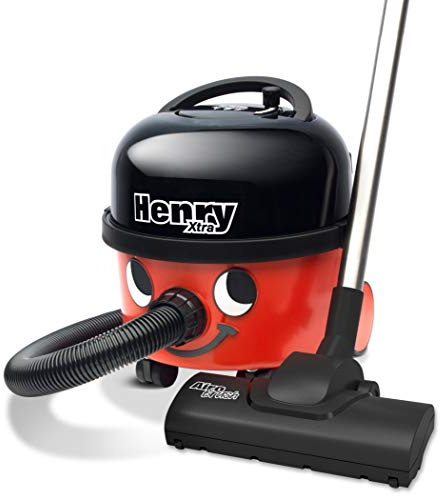 Numatic Henry Xtra HVX160-11 Bodenstaubsauger mit Sonderzubehör | 620 W leiser Motor, 6 L Beutelvolumen, Turbo-Spezialdüse für Teppich & Polster + Parkettdüse, 10 m Kabel | Classic Rot