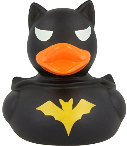 LiLaLu Badeente Gummiente Schwimmente Sammeln Ente Halloween Superheld Krone: Art: Dark Duck- Ente