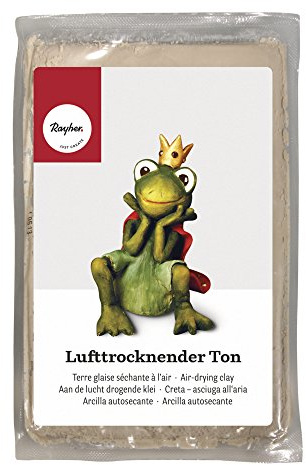 Rayher Lufttrocknender Ton, Beige, 1 kg, Modelliermasse, lufthärtend, weich, geschmeidig, ohne brennen, 3450102, 1000 g