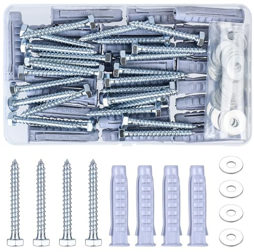25 Sets M8 M12 Schwerlastdübel, Schrauben dübel set, Sechskantschrauben mit Dübel Schrauben Set, Universaldübel, Fensterrahmendübel, Langschaftdübel, Spreizdübel, Wandmontage Schraubensatz