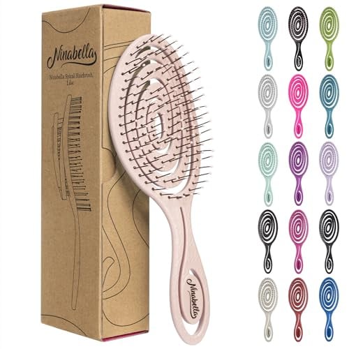 Ninabella Haarbürste ohne Ziepen - Bürste für Damen und Herren - Detangler Bürste auch für Locken & Lange Haare - Entwirrbürste Haarbürsten - Limetten Grün
