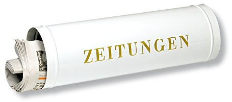 Burg-Wächter Zeitungsrolle mit Seitendeckel, Briefkastenergänzung, Rund, Verzinkter Stahl, 800 W, Weiß (ähnlich RAL 9016)