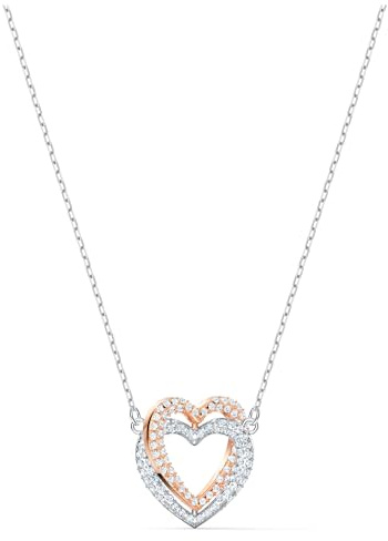 Swarovski Hyperbola Halskette, Herz, Weiß, Metallmix