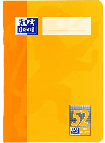 Oxford 100050397 Oktavheft LIN52 - A6, 32 Blatt, 90 g/qm, kariert