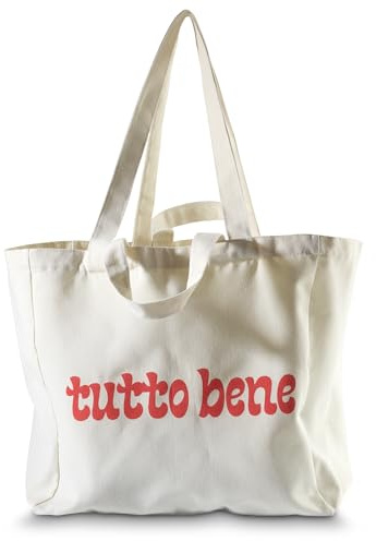 Einkaufstasche groß, mit Print, lange Henkel, Shopper, Tote Bag, 37 x 20 x 35 cm