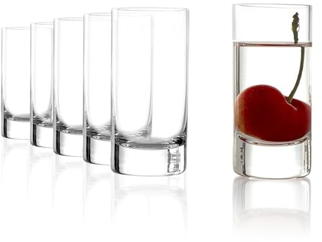 Stölzle Lausitz Schnapsgläser New York Bar 6er-Set 55 ml – Stilvolle Likörgläser aus bleifreiem Kristallglas – Hochwertige Shot Gläser aus deutscher Herstellung – Spülmaschinen- & stoßfest