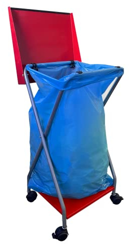 QUICK STAR Müllsackständer mit 4 Rollen 120 Liter Stahlblech Ständer Müllbeutelhalter Müllsackhalter Abfallbehälter