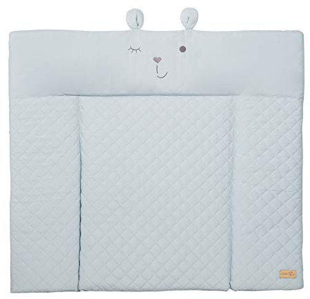 roba Wickelauflage soft roba Style - 85 x 75 cm - Wickeltischauflage abwaschbar - Baby Wickelunterlage mit Bären Motiv - Lil Cutie Benny - Hellblau