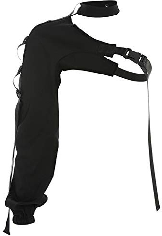 WOWOWO Damen EIN-Schulter reflektierend, Oben kurz, Halsband, unregelmäßige Schnalle, T-Shirt, Schultererhöhung