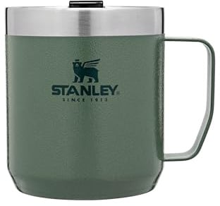 Stanley 1913 Classic Legendary Camp Mug Thermobecher 0.35L - Hält 1.5 Stunden Heiß - 3 Stunden Kalt - BPA-Frei - Spülmaschinenfest - Edelstahl Kaffeebecher To Go - Green