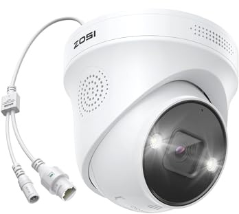 ZOSI 4K PoE Überwachungskamera Aussen mit Personen- und Autoerkennung 8MP | IP Dome Kamera mit 2 Wege Audio, Funktioniert PoE-NVRs, C225