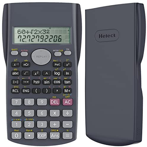 Helect Zweizeilig Wissenschaftliche Taschenrechner, Geeignet für Schule und Beruf, Schwarz