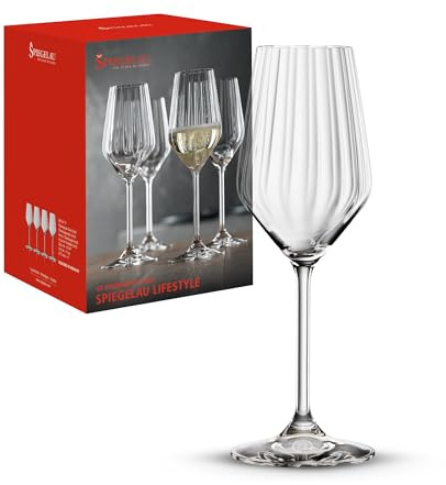 Spiegelau Champagner Gläser 310 ml, 4 Stück, LifeStyle, 4450177, Sektgläser aus Kristallglas, Champagnergläser spülmaschinenfest
