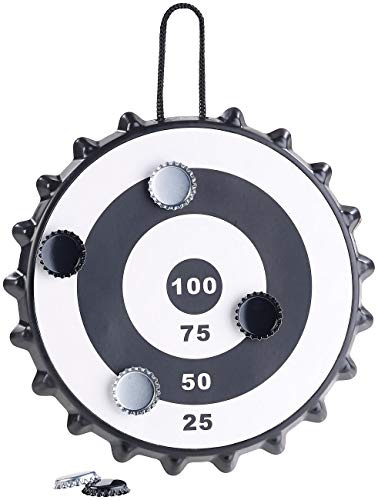 Playtastic Dart: Magnetisches Kronkorken-Dartspiel mit 6 Kronkorken, Ø 24 cm (Dartscheibe, Kronkorkenspiel, Bier)