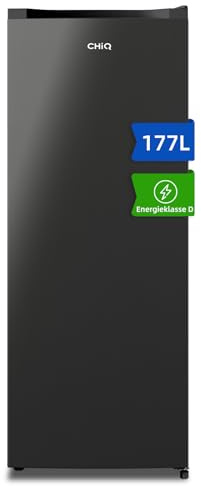 CHiQ Gefrierschrank | Tiefkühlschrank | Freezer | 177L, 144cm H, 54cm B | 153 kWh/Jahr, EEK D | 4-Sterne Gefrieren, -24℃ | 39dB Leise, Wechselbarer Türanschlag, Höhenverstellbare Füße｜CSD208D4D