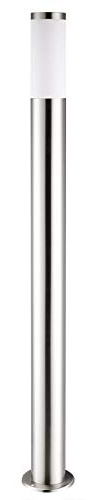 MONZANAŽ Außenleuchte Edelstahl 100cm Groß IP44 Wetterfest Rostfrei E27 Außen Gartenleuchte Wegeleuchte Garten Beleuchtung Lampe Outdoor Modern Silber