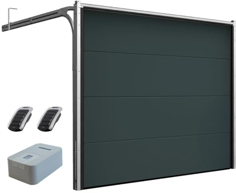 Doorhan Sektional Garagentor mit Antrieb | GLATT + W-LINE | zu Selbstmontage | Größen wählbar | 3 Farben (RAL 7016 (Anthrazitgrau), Breite 2375 x Höhe 2030)