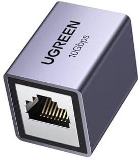 UGREEN LAN Kabel Verlängerung RJ45 Kupplung 10 Gigabit LAN Verbinder Ethernet Netzwerkkabel Verlängerung Cat7/ Cat6/ Cat5e/ Cat5（Grau-1 Stück）