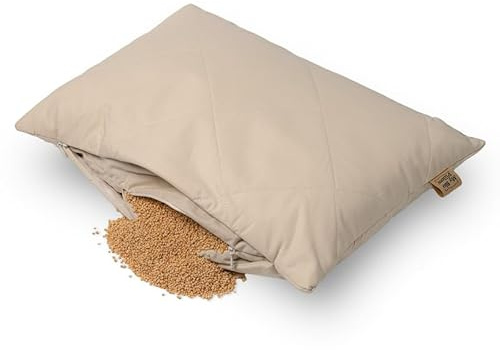 MinkovHOME Hirsekissen, Ergonomisch, Atmungsaktiv, Weicher Baumwoll-Steppbezug, Nackenkissen mit Bio-Füllung, 30 x 40 cm