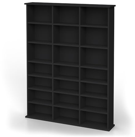 Vicco Cd-Regal Jukebox, Schwarz, 105.4 x 136 cm | für stehende oder wandmontierte Nutzung geeignet