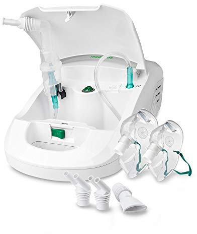 Medisana IN 550 Inhalator, Inhalationsgerät mit Mundstück und Maske für Erwachsene und Kinder, Vernebler Inhaliergerät bei Erkältung oder Asthma mit extra viel Zubehör, Integriertes Zubehörfach