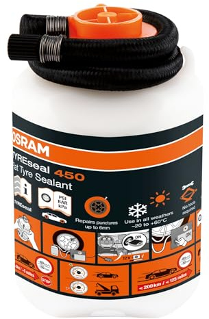 Osram TYREseal 450, Reifendichtmittel 450 ml, Schnellversiegelung von Reifenpannen bis zu 6mm Breite in 10 Minuten