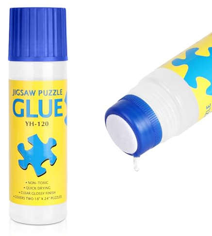 AUAUY Transparenter Puzzlekleber, Puzzle Kleber 120 ml, Puzzle Kleber mit Schwammkopf, ungiftiger PVA Transparenter Puzzlekleber, Puzzle Glue um Puzzle zu Fixieren und Aufzuhängen
