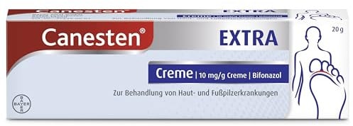 Canesten EXTRA Creme | Fußpilz und Hautpilz | Bifonazol – gegen alle relevanten Erreger | weltweite Nr. 1 bei Pilzinfektionen | schnell wirksam | 20g