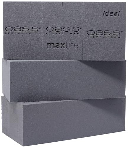 3x Original OASIS® BLACK IDEAL maxlife Steckschaum für längere Haltbarkeit bei Frischblumen - 23 x 11 x 3,6 cm - Steckmasse Blumen schwarz - Nasssteckschaum Hochzeit Geburtstag Kirche Ziegelform