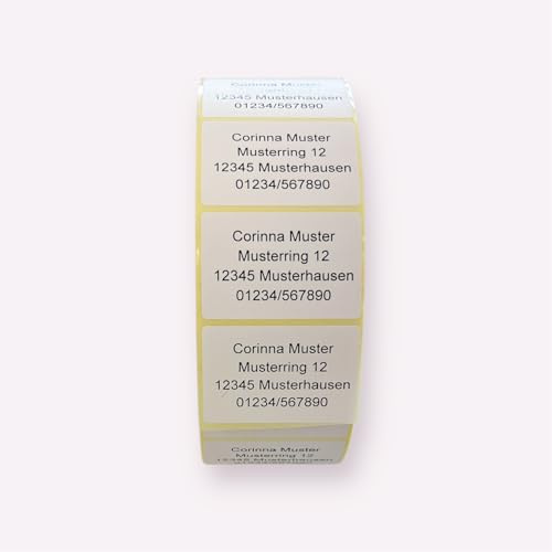 personalisierte Adressaufkleber 60x40 mm ab 50 Stück selbstklebende Rollenetiketten, in versch. Farben, Personalisiert mit Ihrem Wunschtext. Absenderadresse Versandaufkleber
